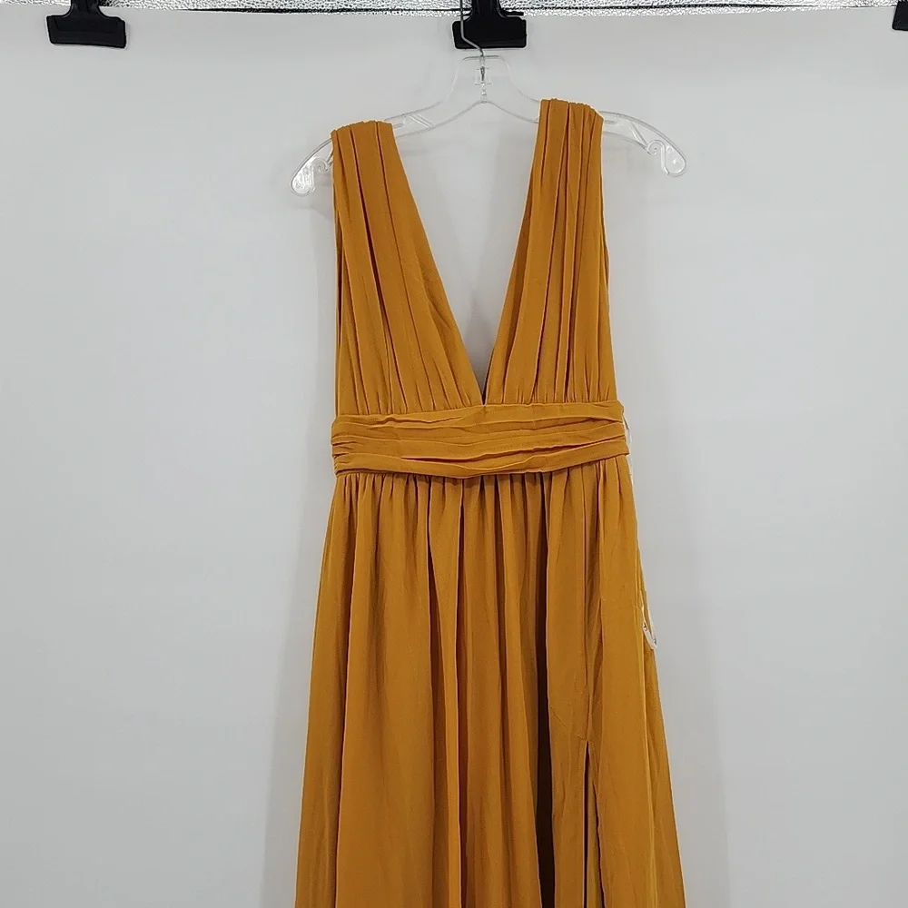 Lulu's Heavenly Hues Marigold Yellow Maxi Dress Size S
